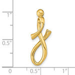 Załaduj obraz do przeglądarki galerii, 14k Yellow Gold Initial Letter J Cursive Chain Slide Pendant Charm
