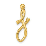 Load image into Gallery viewer, 14k Yellow Gold Initial Letter J Cursive Chain Slide Pendant Charm
