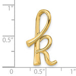 Загрузить изображение в средство просмотра галереи, 14k Yellow Gold Initial Letter K Cursive Chain Slide Pendant Charm
