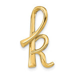 Cargar imagen en el visor de la galería, 14k Yellow Gold Initial Letter K Cursive Chain Slide Pendant Charm
