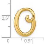 Load image into Gallery viewer, 14k Yellow Gold Initial Letter O Cursive Chain Slide Pendant Charm
