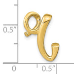 Indlæs billede til gallerivisning 14k Yellow Gold Initial Letter R Cursive Chain Slide Pendant Charm
