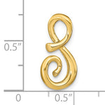 이미지를 갤러리 뷰어에 로드 , 14k Yellow Gold Initial Letter S Cursive Chain Slide Pendant Charm
