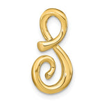 Load image into Gallery viewer, 14k Yellow Gold Initial Letter S Cursive Chain Slide Pendant Charm
