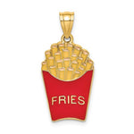 Load image into Gallery viewer, 14k Yellow Gold Enamel French Fries Pendant Charm
