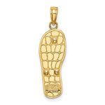 이미지를 갤러리 뷰어에 로드 , 14k Yellow Gold Enamel Multi Color Flip Flop Slipper Sandal 3D Pendant Charm
