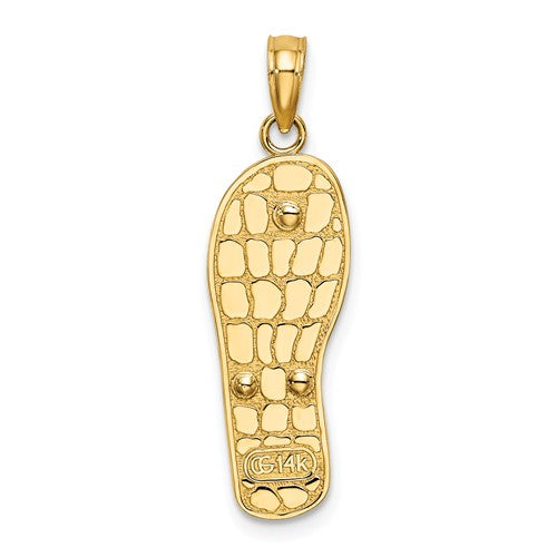 画像をギャラリービューアに読み込む, 14k yellow gold enamel multi color flip flop slipper sandal 3d pendant charm