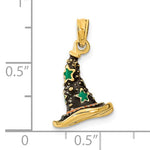 Afbeelding in Gallery-weergave laden, 14k Yellow Gold Halloween Witch Hat 3D Pendant Charm
