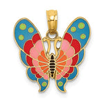 Lade das Bild in den Galerie-Viewer, 14k Yellow Gold with Enamel Butterfly Pendant Charm
