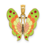 이미지를 갤러리 뷰어에 로드 , 14k Yellow Gold with Enamel Butterfly Pendant Charm
