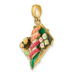 Load image into Gallery viewer, 14k Yellow Gold Enamel Sushi Plate 3D Pendant Charm
