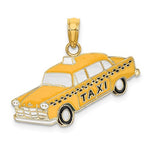 Afbeelding in Gallery-weergave laden, 14k Yellow Gold with Enamel Yellow Cab Taxi Pendant Charm
