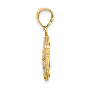 14k Yellow Gold with Enamel Yellow Cab Taxi Pendant Charm