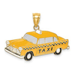 Lataa kuva Galleria-katseluun, 14k Yellow Gold with Enamel Yellow Cab Taxi Pendant Charm

