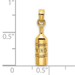 Φόρτωση εικόνας στο εργαλείο προβολής Συλλογής, 14k Yellow Gold Wine Bottle Vino Pendant Charm
