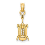 Load image into Gallery viewer, 14k Yellow Gold Wine Bottle Opener Pendant Charm
