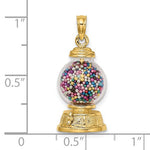 Load image into Gallery viewer, 14k Yellow Gold Gumball Machine Glass 3D Pendant Charm
