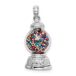 Load image into Gallery viewer, 14k White Gold Gumball Machine Glass 3D Pendant Charm
