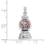 Load image into Gallery viewer, 14k White Gold Gumball Machine Glass 3D Pendant Charm
