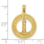 將圖片載入圖庫檢視器 14k Yellow Gold Boothbay Harbor Lighthouse Round Circle Pendant Charm
