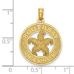 Загрузить изображение в средство просмотра галереи, 14k Yellow Gold Boothbay Harbor Starfish Round Circle Pendant Charm
