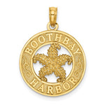 Afbeelding in Gallery-weergave laden, 14k Yellow Gold Boothbay Harbor Starfish Round Circle Pendant Charm
