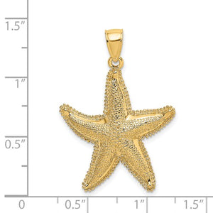 14k Yellow Gold Starfish Ocean Pendant Charm