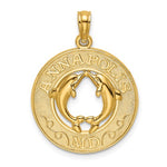 Load image into Gallery viewer, 14k Yellow Gold Annapolis MD Dolphins Round Circle Pendant Charm
