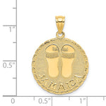 Load image into Gallery viewer, 14k Yellow Gold Jamaica Sandals Travel Round Pendant Charm
