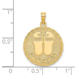 Load image into Gallery viewer, 14k Yellow Gold Jamaica Sandals Travel Round Pendant Charm
