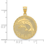 Load image into Gallery viewer, 14k Yellow Gold Jamaica Dolphins Travel Round Pendant Charm
