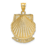 Load image into Gallery viewer, 14k Yellow Gold Jamaica Island Scallop Shell Seashell Travel Pendant Charm
