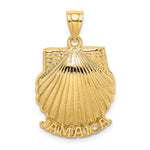Load image into Gallery viewer, 14k Yellow Gold Jamaica Island Scallop Shell Seashell Travel Pendant Charm
