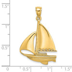 Cargar imagen en el visor de la galería, 14k Yellow Gold Sailboat Sailing Pendant Charm
