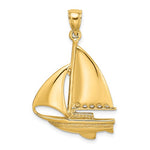 Carica l&#39;immagine nel visualizzatore di Gallery, 14k Yellow Gold Sailboat Sailing Pendant Charm
