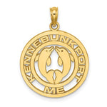 Load image into Gallery viewer, 14k Yellow Gold Kennebunkport ME Maine Dolphins Round Circle Disc Pendant Charm
