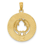 Load image into Gallery viewer, 14k Yellow Gold Jamaica Island Dolphins Travel Pendant Charm
