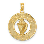 Afbeelding in Gallery-weergave laden, 14k Yellow Gold Cancun Mexico Conch Shell Seashell Pendant Charm
