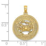 Load image into Gallery viewer, 14k Yellow Gold Cancun Mexico Crab Circle Pendant Charm
