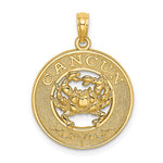Load image into Gallery viewer, 14k Yellow Gold Cancun Mexico Crab Circle Pendant Charm
