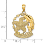 Indlæs billede til gallerivisning 14k Yellow Gold Cancun Mexico Dolphin Starfish Travel Vacation Pendant Charm
