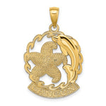 Load image into Gallery viewer, 14k Yellow Gold Cancun Mexico Dolphin Starfish Travel Vacation Pendant Charm
