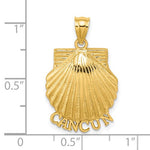 Indlæs billede til gallerivisning 14k Yellow Gold Cancun Mexico Scallop Shell Clamshell Seashell Pendant Charm

