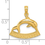 Afbeelding in Gallery-weergave laden, 14k Yellow Gold Cancun Mexico Dolphin Travel Vacation Pendant Charm
