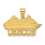 將圖片載入圖庫檢視器 14k Yellow Gold Cancun Mexico Cruise Ship Travel Vacation Pendant Charm
