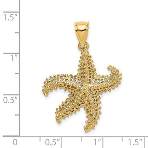 14k Yellow Gold Starfish Ocean Island Life Pendant Charm