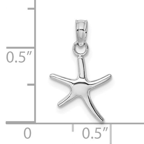 14k White Gold Starfish Small Pendant Charm