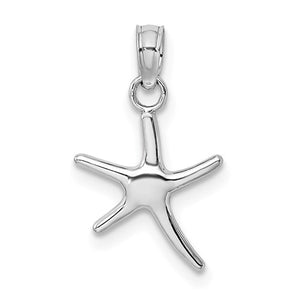 14k White Gold Starfish Small Pendant Charm