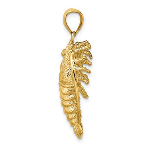 14k Yellow Gold Lobster Large Pendant Charm