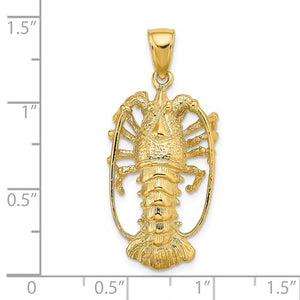 14k Yellow Gold Lobster Large Pendant Charm